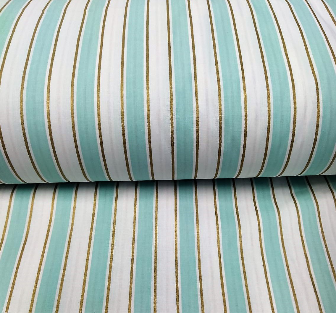 Stripes aqua gold